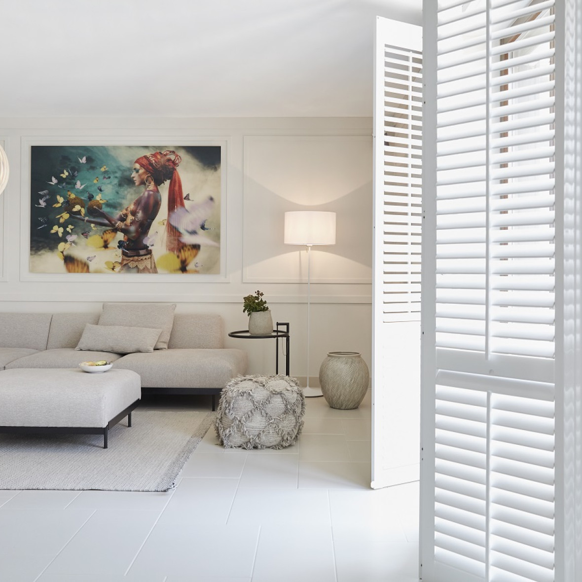 witte shutters woonkamer Egelsbach